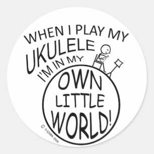 Adesivo Em meu próprio Ukulele pequeno do mundo