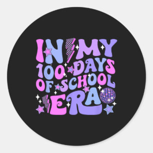 Adesivo Em Meus 100 Dias De Era Escola, Retro Disco Groovy