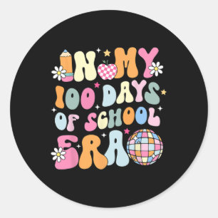 Adesivo Em Meus 100 Dias De Estudante Retrô De Groovy Na E