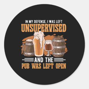 Adesivo Em minha defesa eu fui deixado sem supervisão Pub 