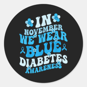 Adesivo Em Novembro Usamos Azul Conscientização do Diabete