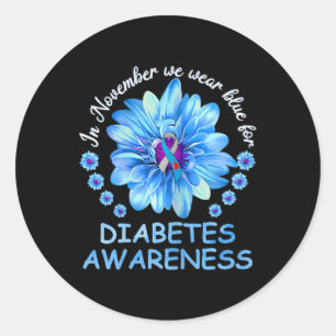 Adesivo Em novembro Vestimos Diabetes Azuis