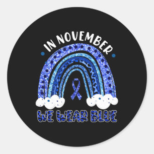 Adesivo Em novembro Vestimos Diabetes Azul-Leopardo-Arco-Í