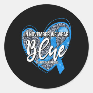Adesivo Em novembro, Vestimos Mês de Consciência da Diabet