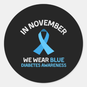 Adesivo Em novembro, Vestimos o apoio à diabetes azul