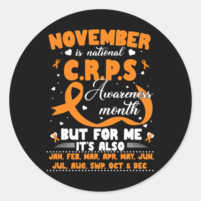 Adesivo Em novembro, Vestimos o Orange Ribbon CRPS Sensibi (Frente)