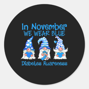 Adesivo Em novembro, Vestimos os gnomos azuis T1d com conh