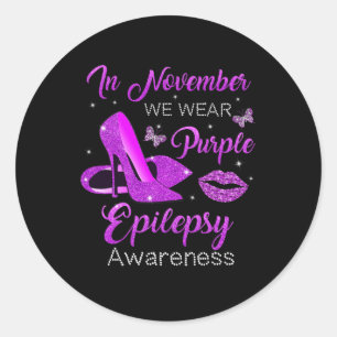 Adesivo Em novembro, Vestimos Púrpura Altos Saltos Epileps