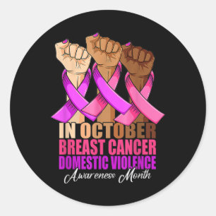 Adesivo Em outubro, o Cancer da Mama: Violência Doméstica