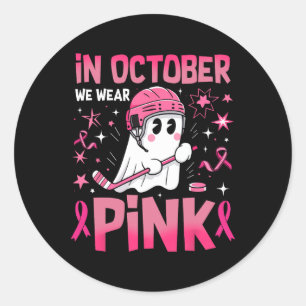Adesivo Em Outubro Usamos Rosa Ghost Hockey Câncer de Mama