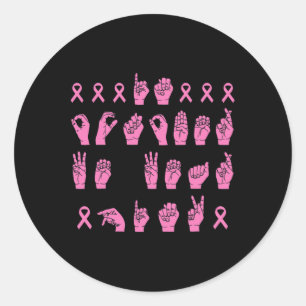 Adesivo Em Outubro Usamos Rosa Língua de Sinais Câncer de