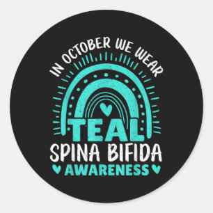 Adesivo Em outubro Vestimos a consciência de Teal Spina Bi