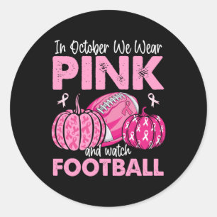 Adesivo Em outubro, Vestimos Awa, Cancer de futebol rosa