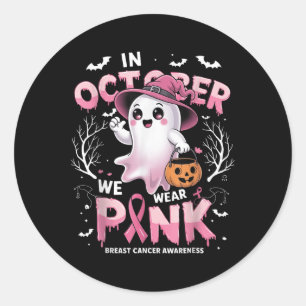 Adesivo Em outubro Vestimos Camisa Rosa Ghost Cancer