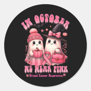 Adesivo Em outubro Vestimos Camisa Rosa Ghost Cancer