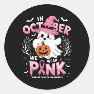 Adesivo Em outubro Vestimos Camisa Rosa Ghost Cancer
