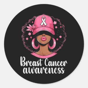 Adesivo Em outubro, Vestimos Cancer de mama preto-rosa