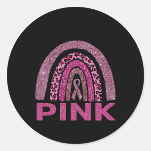 Adesivo Em outubro, Vestimos Cancer rosa-arco-íris no