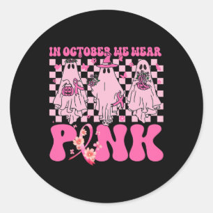 Adesivo Em Outubro Vestimos Fantasmas Rosa Para O Cancer D
