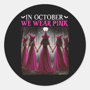 Adesivo Em outubro, Vestimos Mata-Mama de Bruxas Rosa