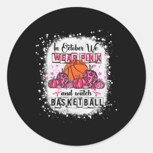 Adesivo Em outubro vestimos o Cancer A de basquete rosa