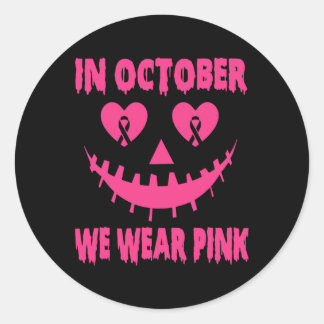 Adesivo Em outubro, Vestimos O Cancer Rosa De Mama