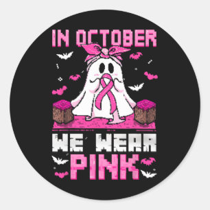 Adesivo Em outubro Vestimos O Cancer Rosa De Mama Hallowee