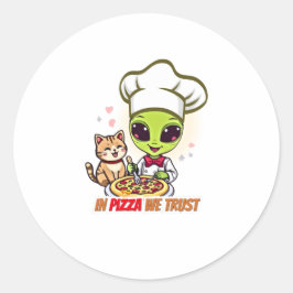 Adesivo Em Pizza Nós Confiamos Arte de Chef Alienígena