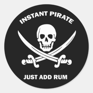 Adesivo em preto de Rum Pirate Inatant