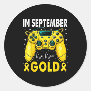 Adesivo Em Setembro Nós Usamos Ouro Gamer Meninos Infância