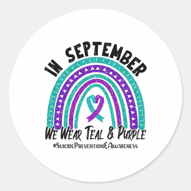 Adesivo Em Setembro, Vestimos A Preve De Suicídio Em Teal  (Frente)