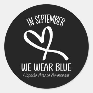 Adesivo Em setembro Vestimos Alopecia Azul Areata Awarenes