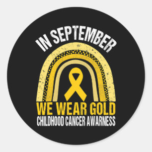 Adesivo Em setembro Vestimos Camisa Dourada Cancer A