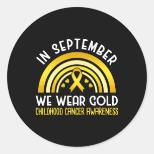 Adesivo Em setembro Vestimos Dourado - Cancer infantil com