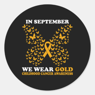 Adesivo Em setembro Vestimos o Cancer de infância de ouro