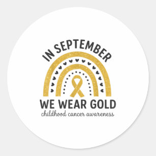Adesivo Em setembro Vestimos o Cancer Dourado da Infância
