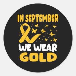 Adesivo Em setembro Vestimos o Cancer Dourado da Infância