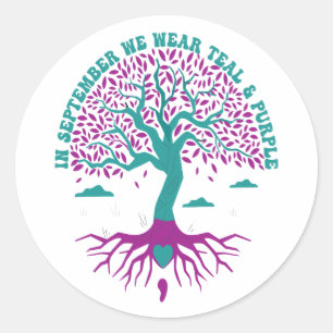 Adesivo Em Setembro, Vestimos Saúde Mental Teal E Roxal