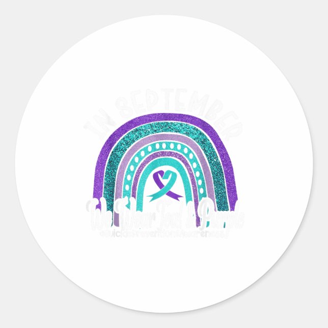 Adesivo Em setembro Vestimos Teal &amp; Suicídio Puro Ante (Frente)