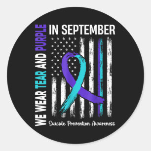 Adesivo Em setembro Vista A Teal Purple U Flag Prevention 