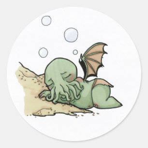 Adesivo Em sua casa em R'lyeh Cthulhu inoperante espera o