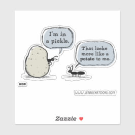 Adesivo Em Um Pickle Engraçado Cartoon Weiry Sticker