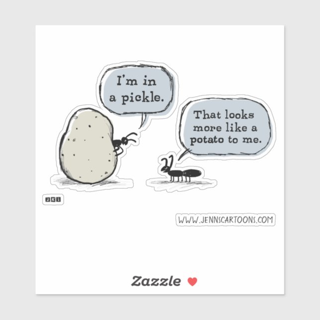 Adesivo Em Um Pickle Engraçado Cartoon Weiry Sticker (Folha)