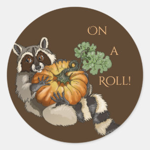 Adesivo Em um Roll Racoon