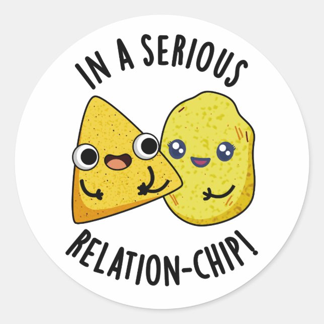 Adesivo Em Uma Relação Séria-chip Piada de Comida Divertid (Frente)