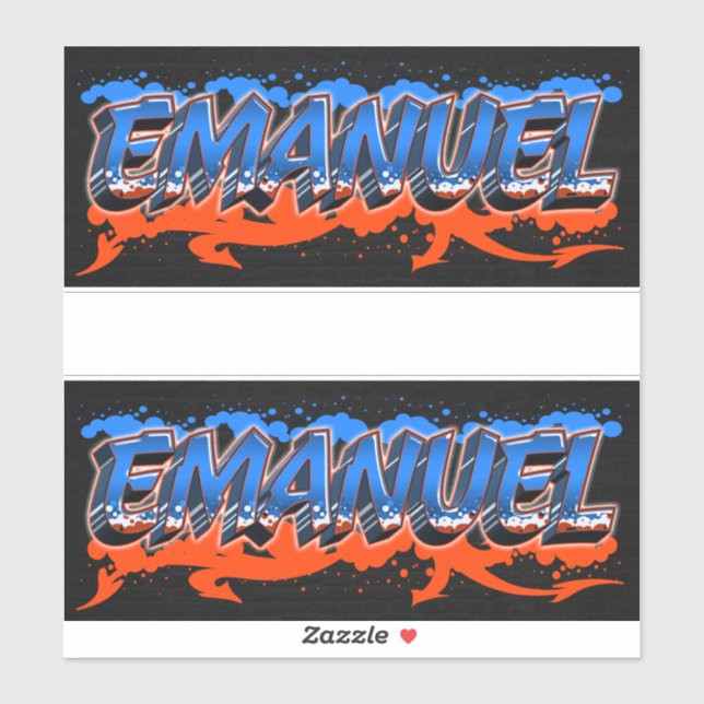 Adesivo Emanuel Vorname Name Graffiti Aufkleber Sticker (Folha)
