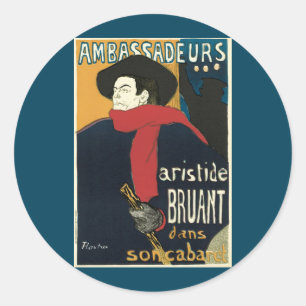 Adesivo Embaixadores, Aristide Bruant por Toulouse Lautrec