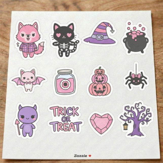 Adesivo Embalagem adesiva Kawaii Halloween Adorável (Adorable Kawaii Halloween Sticker Pack)