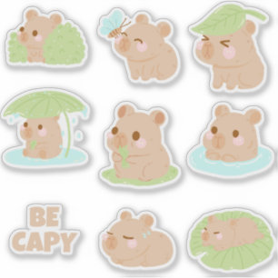 Adesivo Embalagem autocolante de Kawaii Capybara
