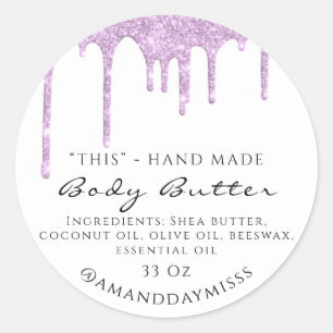 Adesivo Embalagem da Manteiga Corporal Cosméticos Glitter
